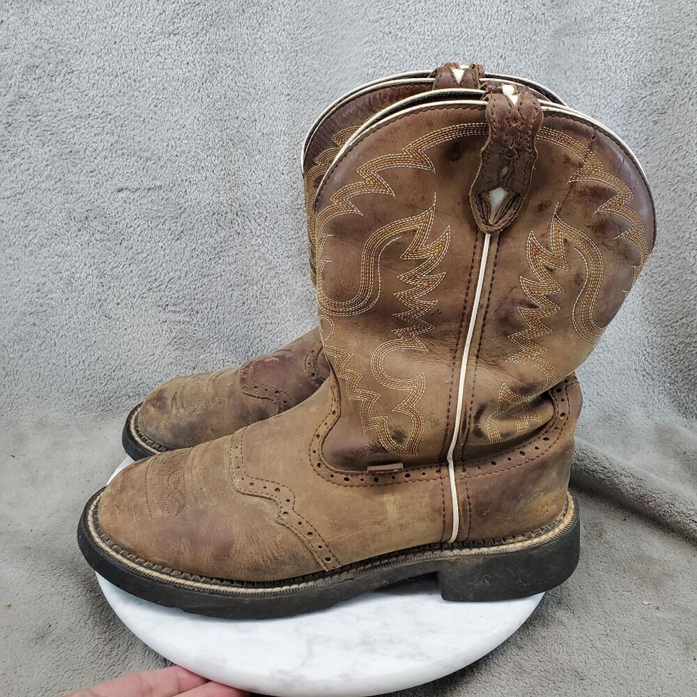 Justin Shoes Womens Size 10 Brown Leather Gypsy Western Boots *Read*